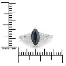 Load image into Gallery viewer, 1.49 Carat Genuine Blue Sapphire and White Diamond 14K White Gold Ring
