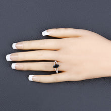 Load image into Gallery viewer, 1.50 Carat Genuine Blue Sapphire and White Diamond 14K Yellow Gold Ring