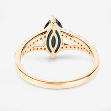 Load image into Gallery viewer, 1.50 Carat Genuine Blue Sapphire and White Diamond 14K Yellow Gold Ring