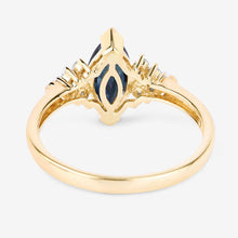 Load image into Gallery viewer, 1.47 Carat Genuine Blue Sapphire and White Diamond 14K Yellow Gold Ring