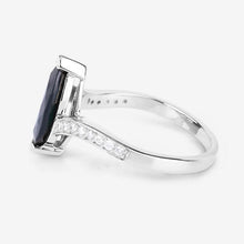 Load image into Gallery viewer, 2.26 Carat Genuine Blue Sapphire and White Diamond 14K White Gold Ring