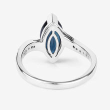 Load image into Gallery viewer, 2.26 Carat Genuine Blue Sapphire and White Diamond 14K White Gold Ring