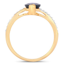 Load image into Gallery viewer, 2.26 Carat Genuine Blue Sapphire and White Diamond 14K Yellow Gold Ring