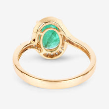 Load image into Gallery viewer, 1.92 Carat Genuine Zambian Emerald and White Diamond 14K Yellow Gold Ring