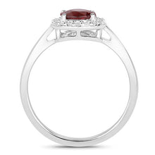 Load image into Gallery viewer, 1.12 Carat Genuine Ruby and White Diamond 14K White Gold Ring