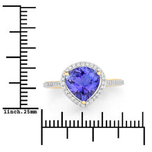 Load image into Gallery viewer, 2.49 Carat Genuine Tanzanite and White Diamond 14K Yellow Gold Ring