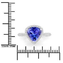 Load image into Gallery viewer, 2.57 Carat Genuine Tanzanite and White Diamond 14K White Gold Ring