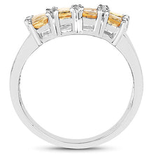 Load image into Gallery viewer, 2.67 Carat Genuine Yellow Sapphire and White Diamond .925 Sterling Silver Ring