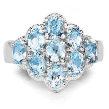 Load image into Gallery viewer, 3.24 Carat Genuine Blue Topaz .925 Sterling Silver Ring