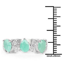 Load image into Gallery viewer, 1.87 Carat Genuine Emerald and White Topaz .925 Sterling Silver Ring