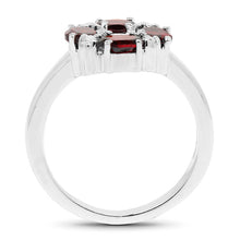 Load image into Gallery viewer, 2.02 Carat Genuine Garnet & White Topaz .925 Sterling Silver Ring