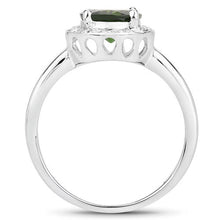 Load image into Gallery viewer, 1.90 Carat Genuine Chrome Diopside and White Topaz .925 Sterling Silver Ring