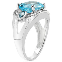Load image into Gallery viewer, 5.51 Carat Genuine Blue Topaz .925 Sterling Silver Ring