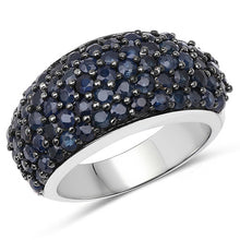 Load image into Gallery viewer, 3.28 Carat Genuine Blue Sapphire and White Topaz .925 Sterling Silver Ring