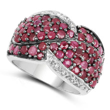 Load image into Gallery viewer, 3.06 Carat Genuine Ruby & White Topaz .925 Sterling Silver Ring
