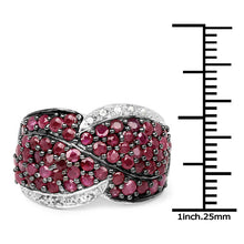 Load image into Gallery viewer, 3.06 Carat Genuine Ruby & White Topaz .925 Sterling Silver Ring