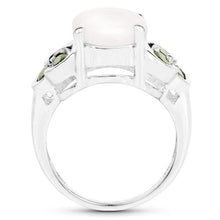 Load image into Gallery viewer, 4.52 Carat Genuine Opal and Chrome Diopside .925 Sterling Silver Ring