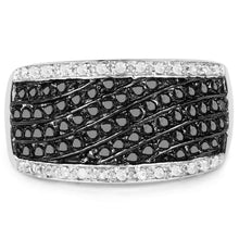 Load image into Gallery viewer, 0.79 Carat Genuine Black Diamond .925 Sterling Silver Ring