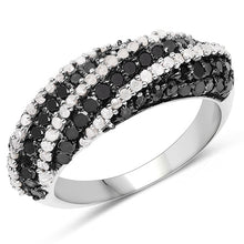 Load image into Gallery viewer, 1.25 Carat Genuine Black Diamond & White Diamond .925 Sterling Silver Ring