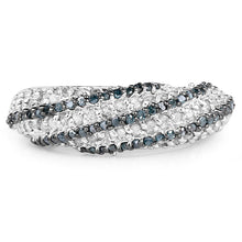 Load image into Gallery viewer, 1.25 Carat Genuine Blue Diamond & White Diamond .925 Sterling Silver Ring