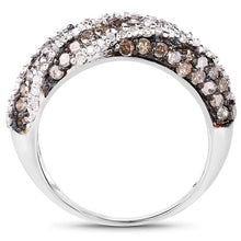Load image into Gallery viewer, 1.25 Carat Genuine Champagne Diamond & White Diamond .925 Sterling Silver Ring