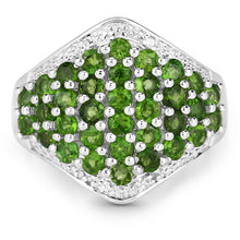 Load image into Gallery viewer, 2.41 Carat Genuine Chrome Diopside and White Topaz .925 Sterling Silver Ring