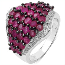 Load image into Gallery viewer, 2.76 Carat Genuine Ruby & White Topaz .925 Sterling Silver Ring