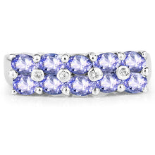 Load image into Gallery viewer, 1.76 Carat Genuine Tanzanite and White Sapphire .925 Sterling Silver Ring