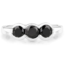 Load image into Gallery viewer, 1.22 Carat Genuine Black Diamond .925 Sterling Silver Ring