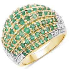 Load image into Gallery viewer, 2.16 Carat Genuine Emerald and White Topaz .925 Sterling Silver Ring