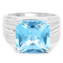 Load image into Gallery viewer, 7.50 Carat Genuine Swiss Blue Topaz .925 Sterling Silver Ring
