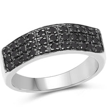 Load image into Gallery viewer, 0.35 Carat Genuine Black Diamond .925 Sterling Silver Ring
