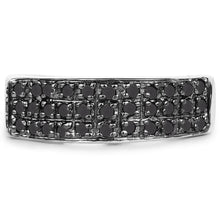 Load image into Gallery viewer, 0.35 Carat Genuine Black Diamond .925 Sterling Silver Ring