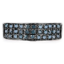 将图片加载到图库查看器,0.40 Carat Genuine Blue Diamond .925 Sterling Silver Ring