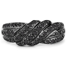 Load image into Gallery viewer, 0.35 Carat Genuine Black Diamond .925 Sterling Silver Ring