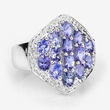 Load image into Gallery viewer, 2.41 Carat Genuine Tanzanite and White Topaz .925 Sterling Silver Ring