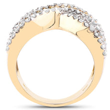 Load image into Gallery viewer, 14K Yellow Gold Plated 1.58 Carat Genuine Black Diamond, White Diamond & Yellow Diamond .925 Sterling Silver Ring