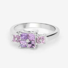 Load image into Gallery viewer, 0.96 Carat Genuine Pink Sapphire .925 Sterling Silver Ring