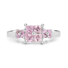 Load image into Gallery viewer, 0.96 Carat Genuine Pink Sapphire .925 Sterling Silver Ring