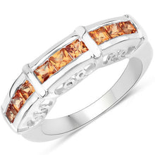 Load image into Gallery viewer, 1.08 Carat Genuine Orange Sapphire .925 Sterling Silver Ring