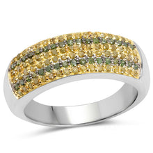 Load image into Gallery viewer, 0.43 Carat Genuine Green Diamond and Yellow Diamond .925 Sterling Silver Ring