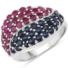 将图片加载到图库查看器,2.18 Carat Genuine Multi Stones .925 Sterling Silver Ring
