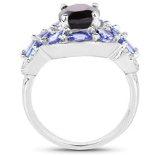 Load image into Gallery viewer, 4.20 Carat Genuine Garnet, Tanzanite & White Topaz .925 Sterling Silver Ring