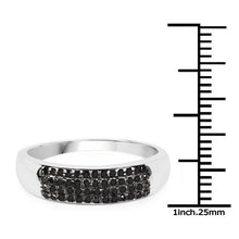 Load image into Gallery viewer, 0.22 Carat Genuine Black Diamond .925 Sterling Silver Ring