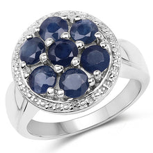 Load image into Gallery viewer, 2.10 Carat Genuine Blue Sapphire .925 Sterling Silver Ring