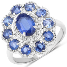 Load image into Gallery viewer, 2.47 Carat Genuine Kyanite & White Topaz .925 Sterling Silver Ring