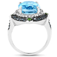 Load image into Gallery viewer, 5.84 Carat Genuine Multi Stones .925 Sterling Silver Ring