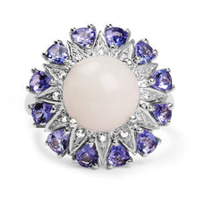 Load image into Gallery viewer, 4.25 Carat Genuine Opal, Tanzanite & White Topaz .925 Sterling Silver Ring