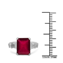 将图片加载到图库查看器,4.30 ct. t.w. Glass Filled Ruby and White Topaz Ring in Sterling Silver