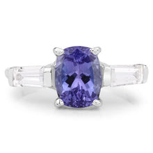 Load image into Gallery viewer, 2.00 Carat Genuine Tanzanite and White Topaz .925 Sterling Silver Ring